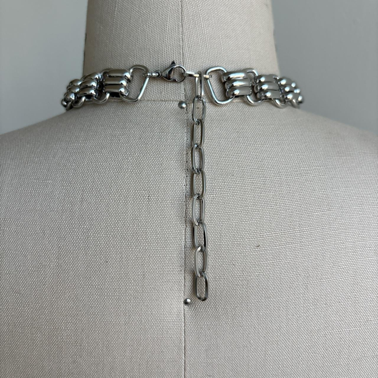 Reworked Gothic Quartz Watch Choker Necklace