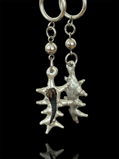 Fossilized Shark Tooth Earrings
