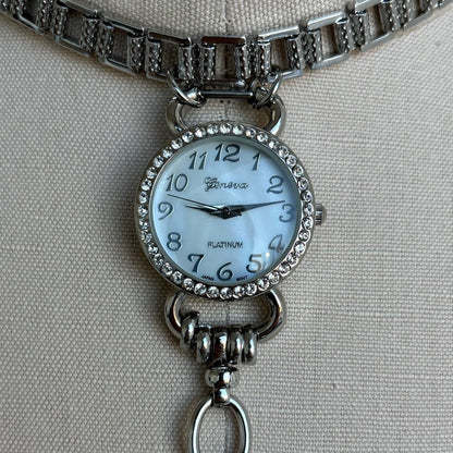 Reworked Gothic Geneva Platinum Watch Choker