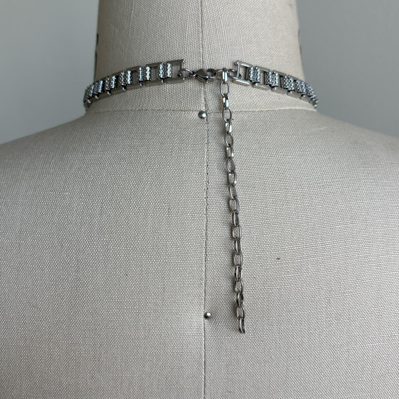 Reworked Gothic Geneva Platinum Watch Choker