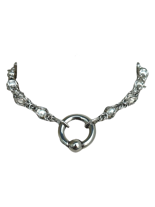 Encased Pearls Septum Choker