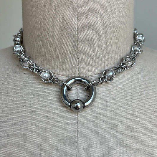 Encased Pearls Septum Choker