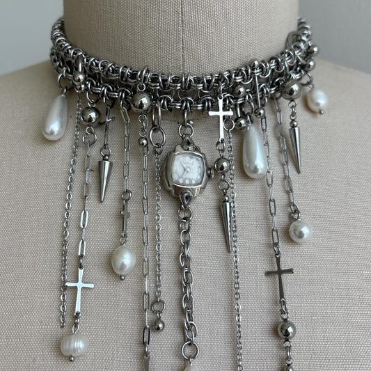 Gothic Maximalist Watch Choker