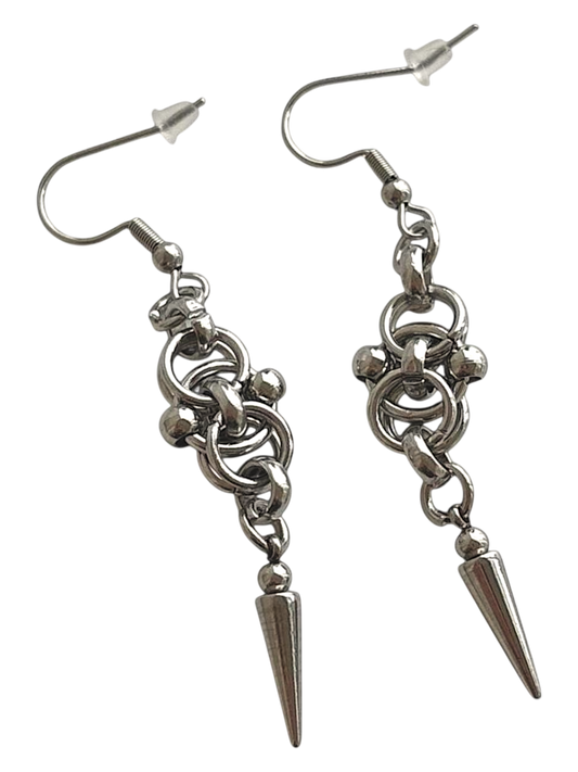 Rosy Thorn Chainmail Earrings