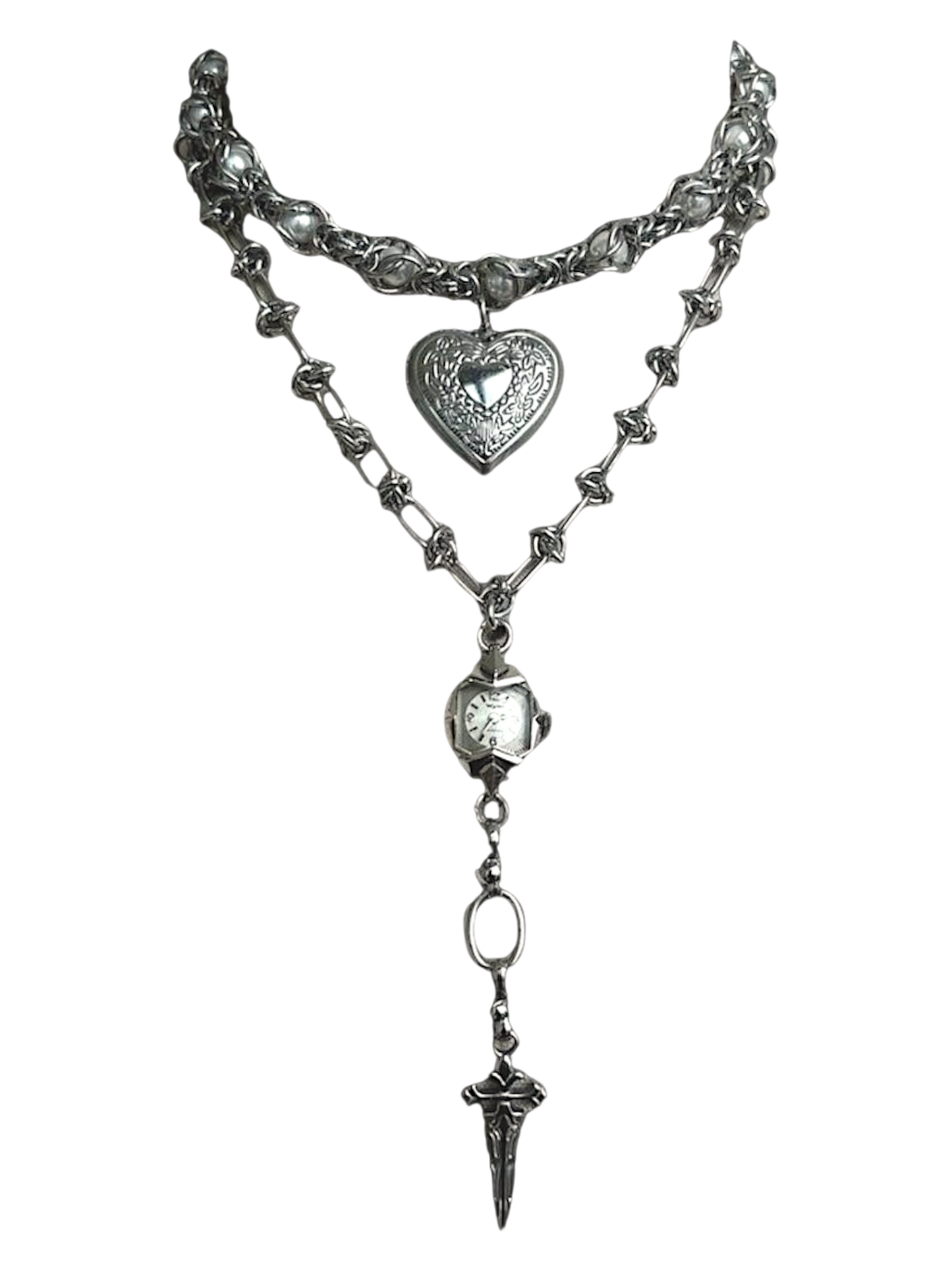 Watch Necklaces with Heart Locket