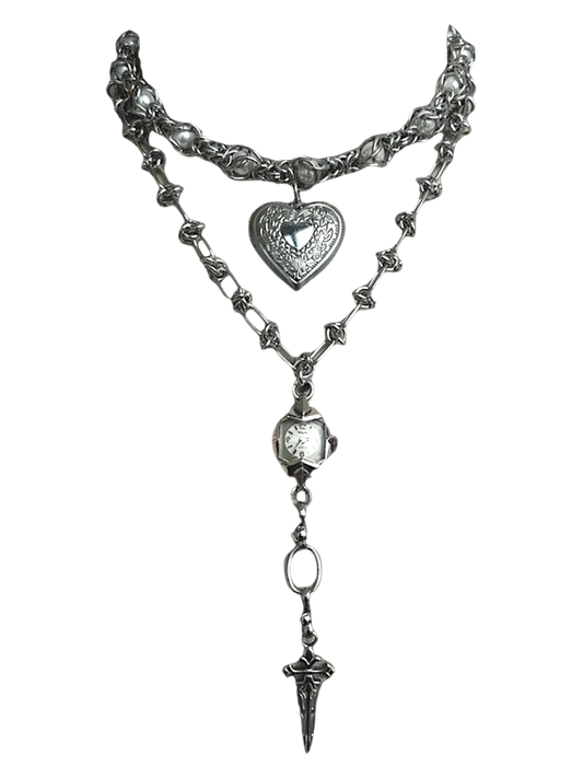 Watch Necklaces with Heart Locket