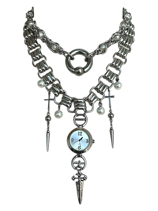 Watch Necklace with Septum Ball
