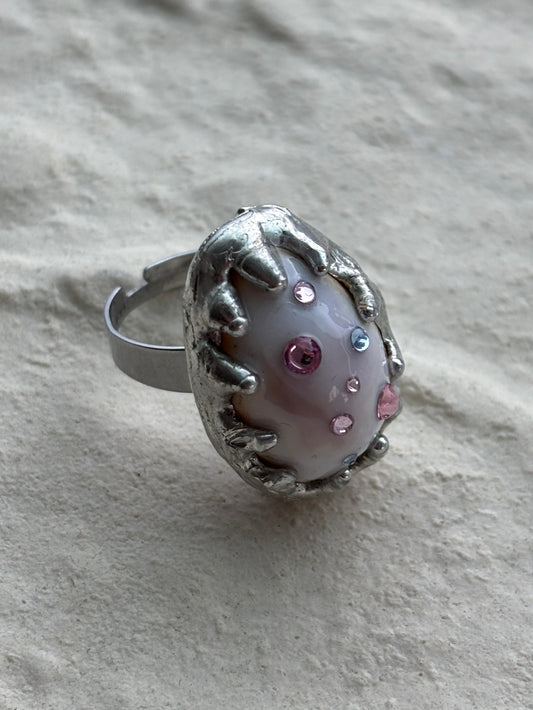 Bedazzled Cowrie Shell Ring