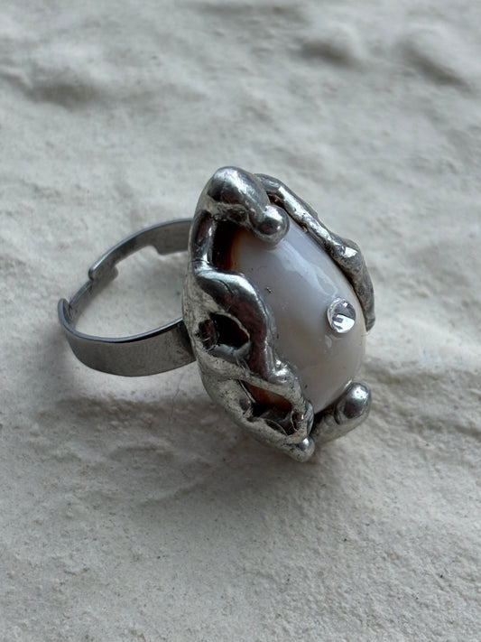 Bedazzled Cowrie Shell Ring